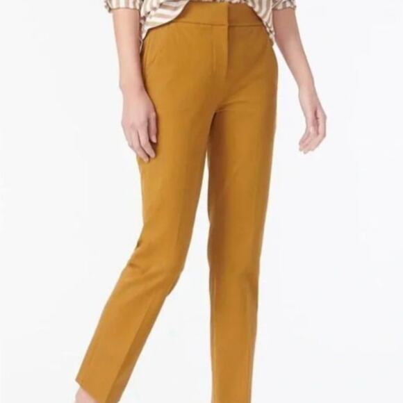 J. CREW Women's Remi Trouser Pant Size 2 Bi Stretch Muted Mustard NWT FLAW - Picture 2 of 14